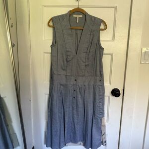 Blue Chambray Sleeveless Dress